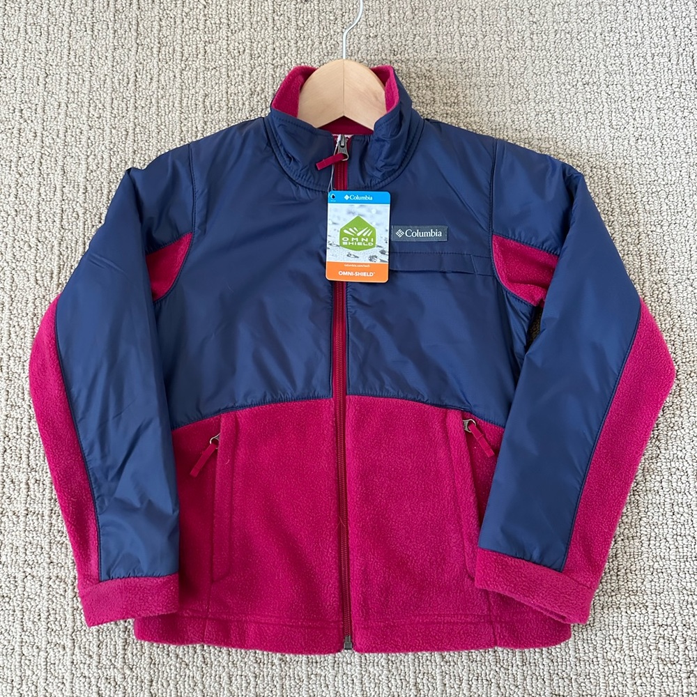 Columbia Benton Springs III Overlay Fleece Jacket Girls Small 7-8 w/ Pockets